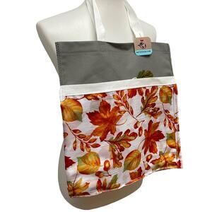 New Upcycled Fall Leaf Handsewn Double Handle Reuseable Shopper Tote Bag